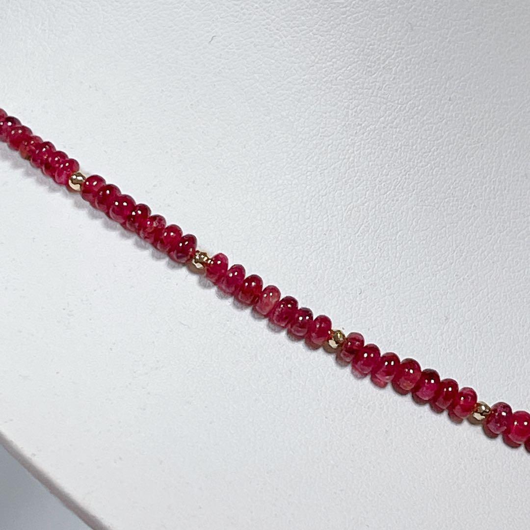 k182ミリミラーボール入りレットスピネルネックレスNO25-1345