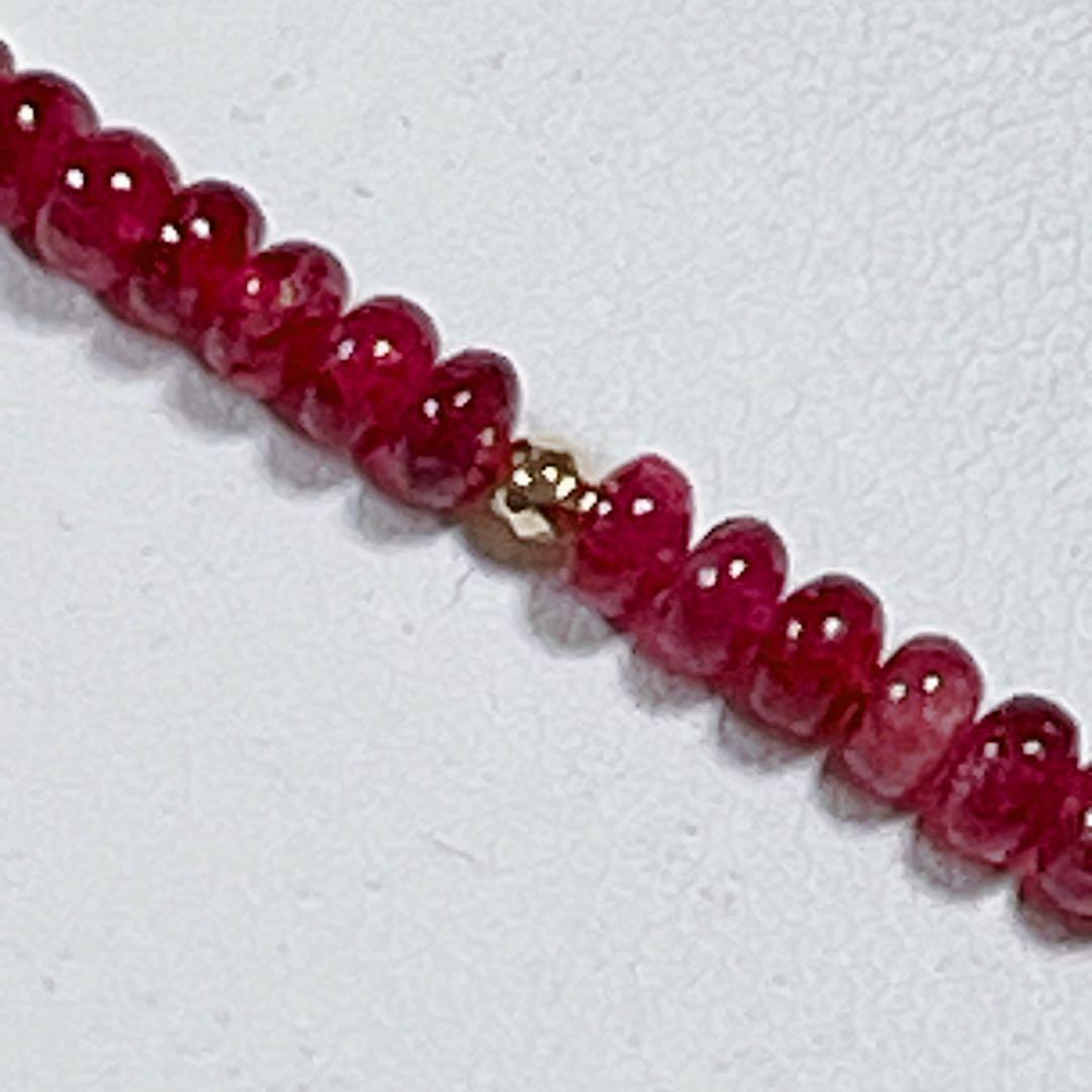 k182ミリミラーボール入りレットスピネルネックレスNO25-1345