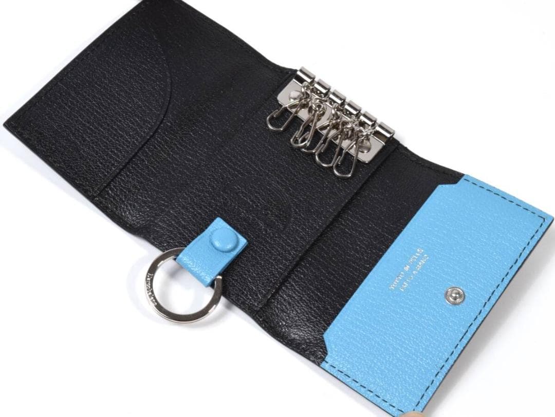 未使用 ラルコバレーノ 山羊革 レザーキーケース 5連 ブラック イタリア製