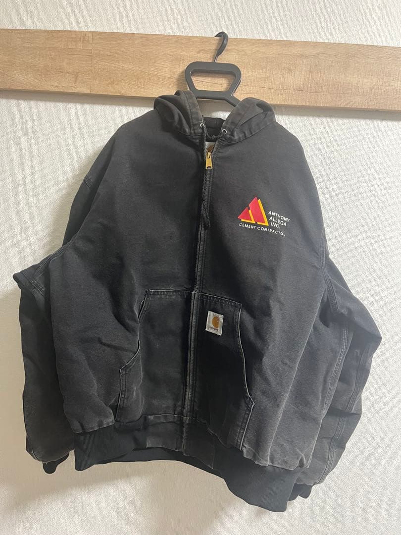 希少　カーハート　アクティブジャケット　企業ロゴ