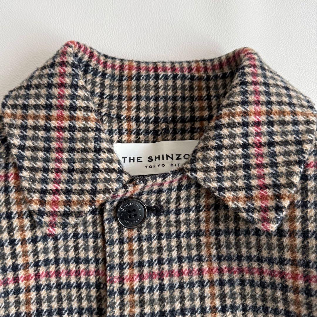 美品　シンゾーン　バルマカーンコート　チェック　34 クラブチェック