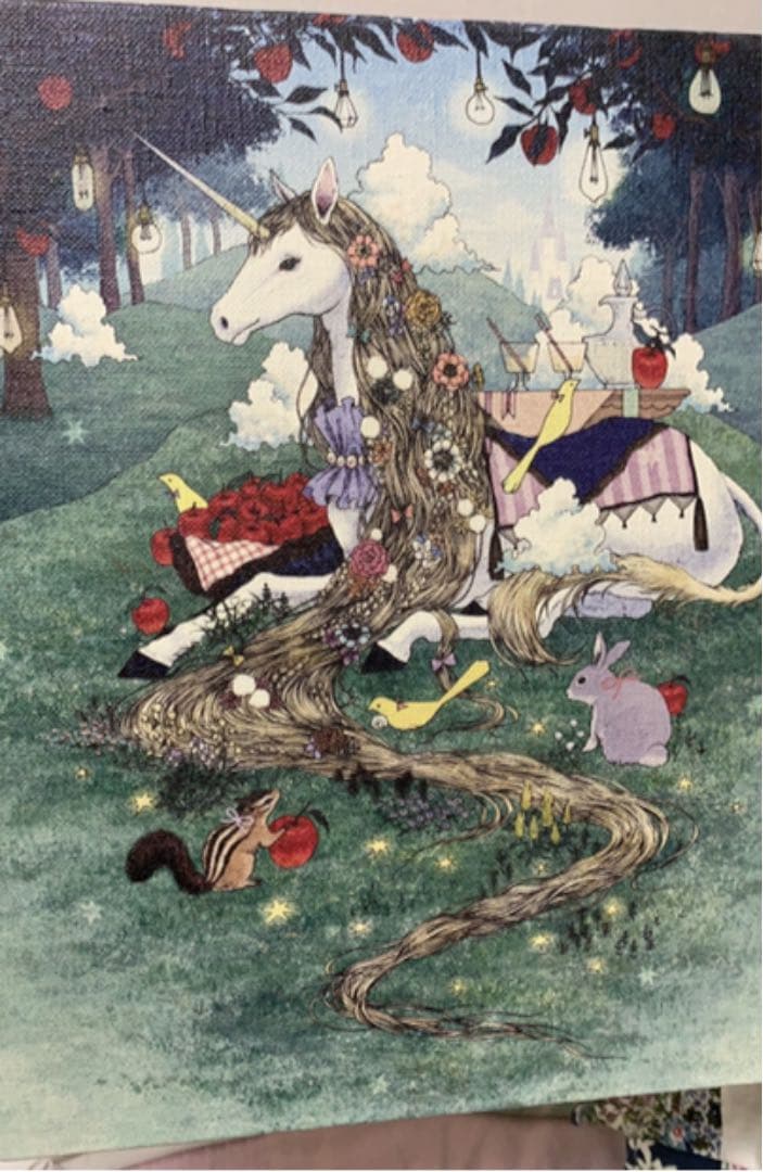 杏チアキ　サイン入れ　絵画　タペストリ　ユニコーン