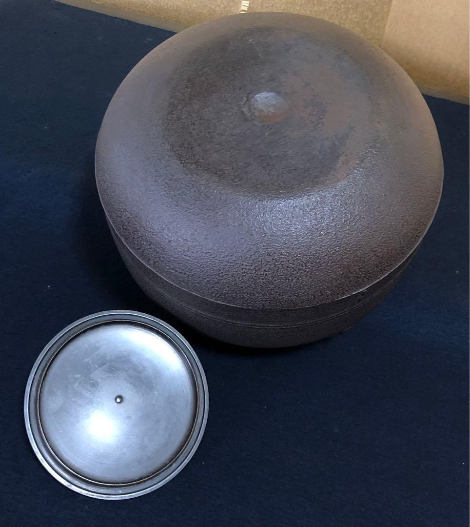 《レ》茶道具 織部釜 釜師 佐藤清光作 経歴書 共箱　251104う3