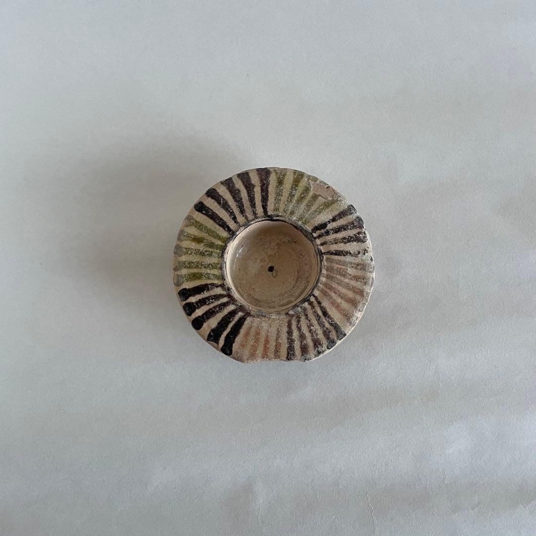 白地多彩幾何学文鉢　イスラム　イラン