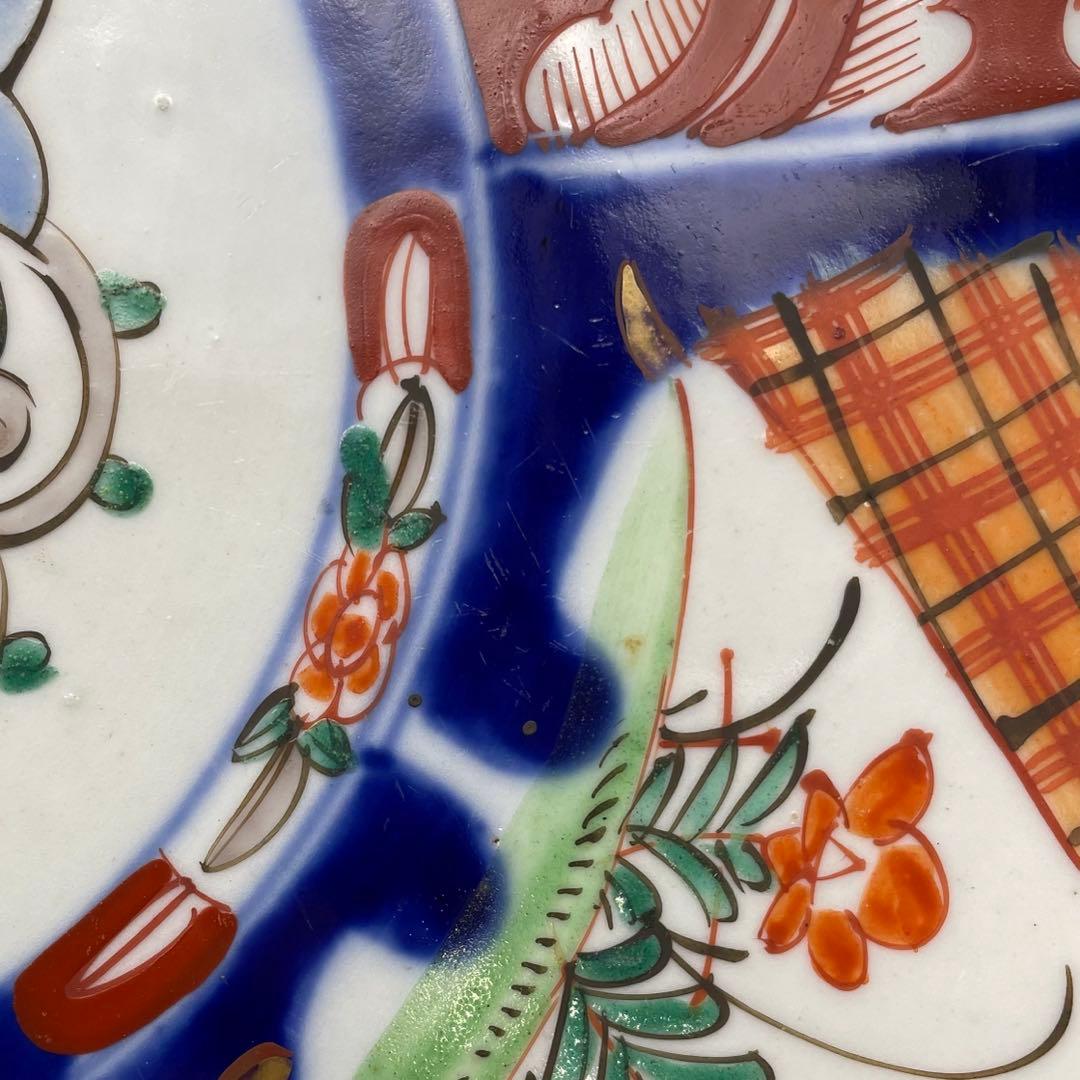 伊万里・有田焼　明治時代　色絵大皿　金彩　飾り皿　40cm