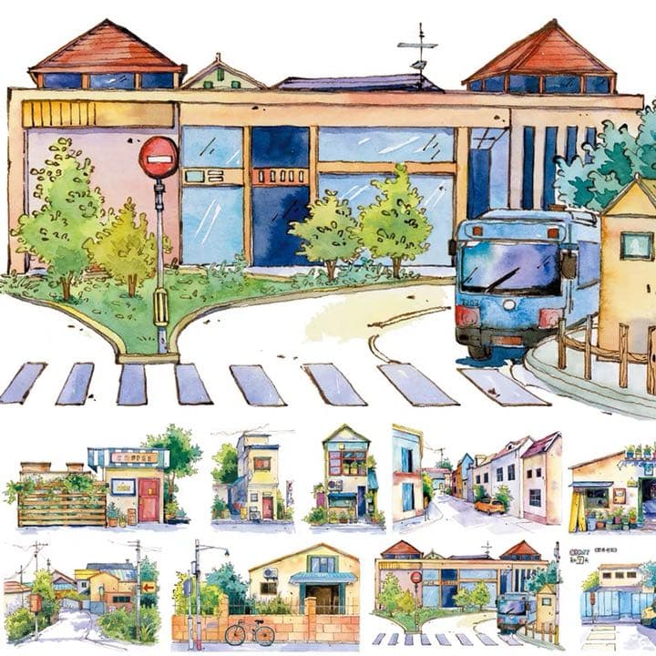 新七天　那条老街　PETマスキングテープ　マステ