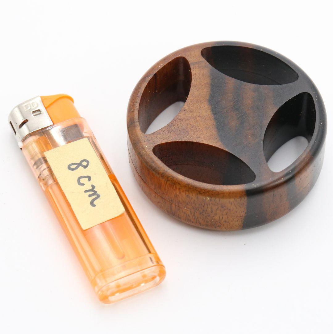 宗隆作 黒柿七宝香合 茶道具 共箱　AZ69　N5