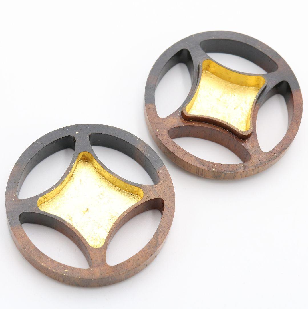 宗隆作 黒柿七宝香合 茶道具 共箱　AZ69　N5