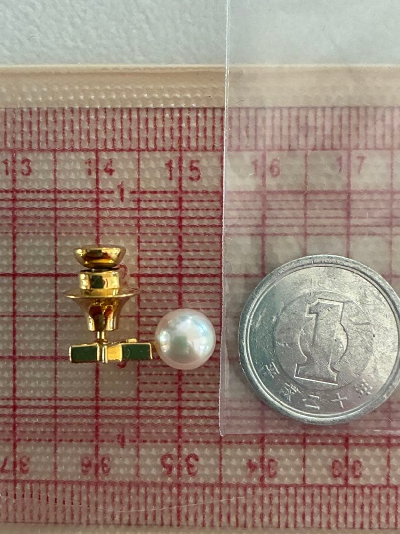 年末セール☆パール綺麗♡【美品】ミキモト K18 あこや　ダイヤモンド 星　ピン