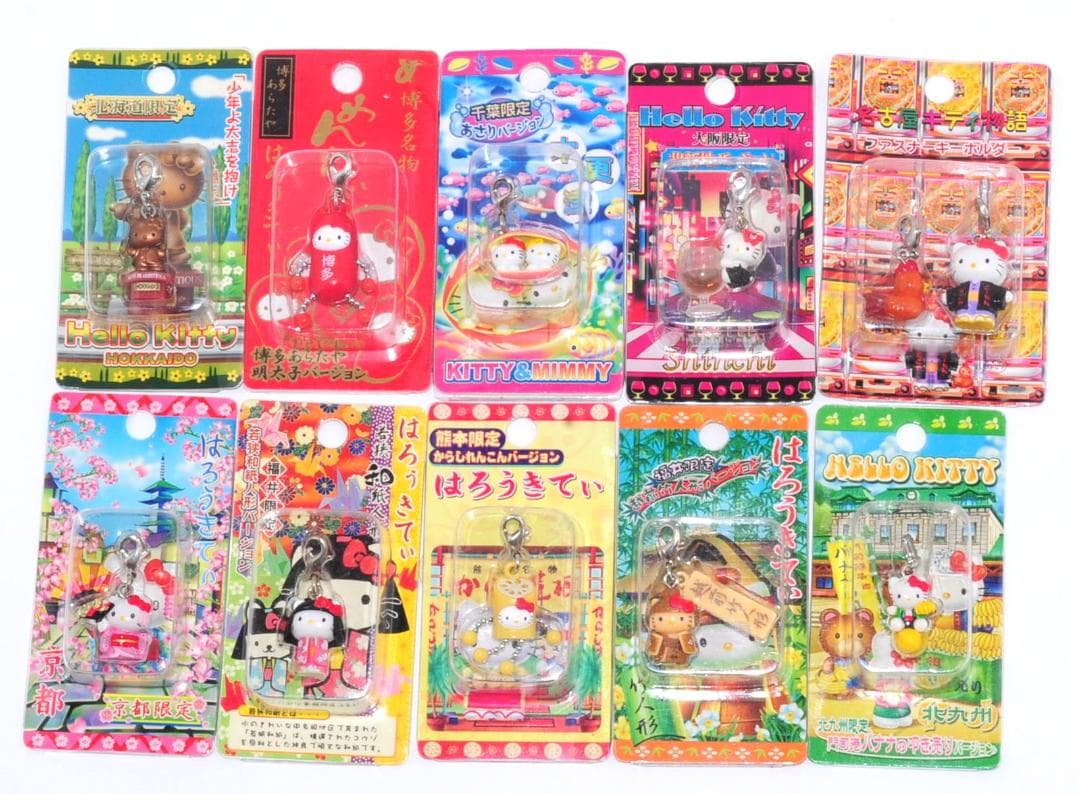 ハローキティ ご当地 ストラップ セット まとめ 90個 根付