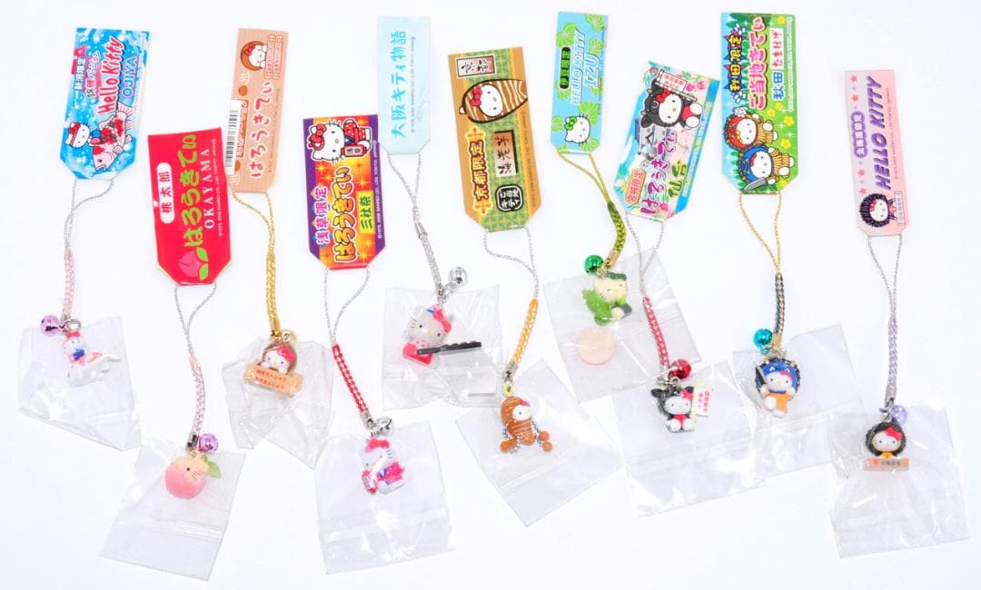 ハローキティ ご当地 ストラップ セット まとめ 90個 根付