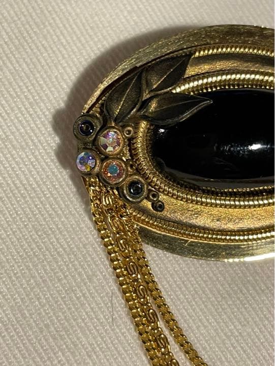 ビンテージ　MARENA ドイツ製　ブローチ 兼 ペンダントヘッド　ブラック