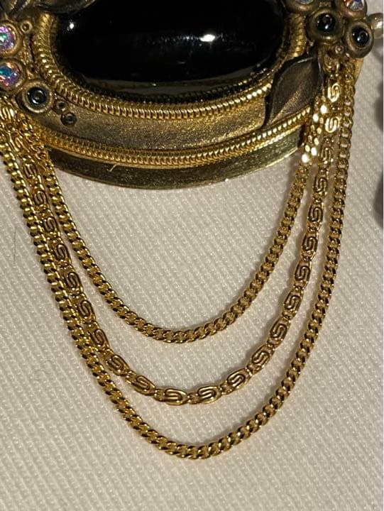 ビンテージ　MARENA ドイツ製　ブローチ 兼 ペンダントヘッド　ブラック