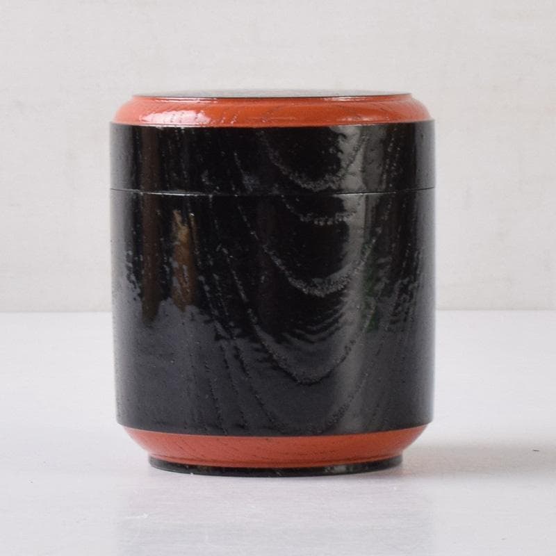 茶道具　西大寺　日の丸茶入　松本実道書付　共布共箱　V　8230