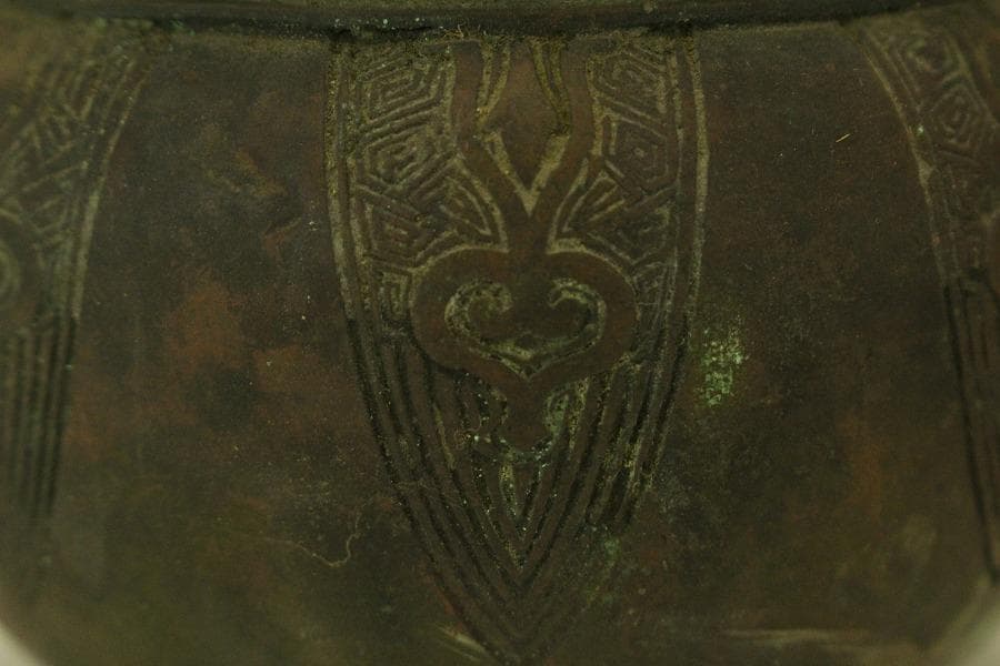 古銅 宣徳年製 香炉 火入 揃 二件(A630)