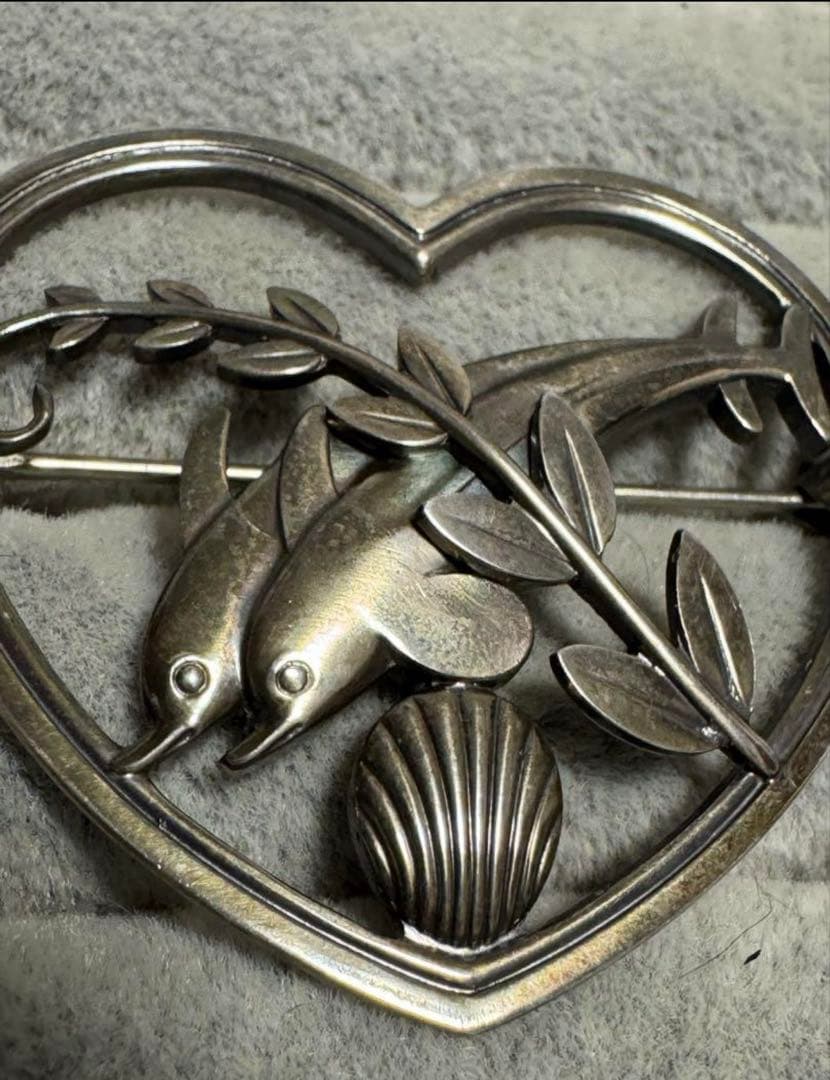 週末セール❗️ヴィンテージ ジョージジェンセン イルカ ブローチ 312