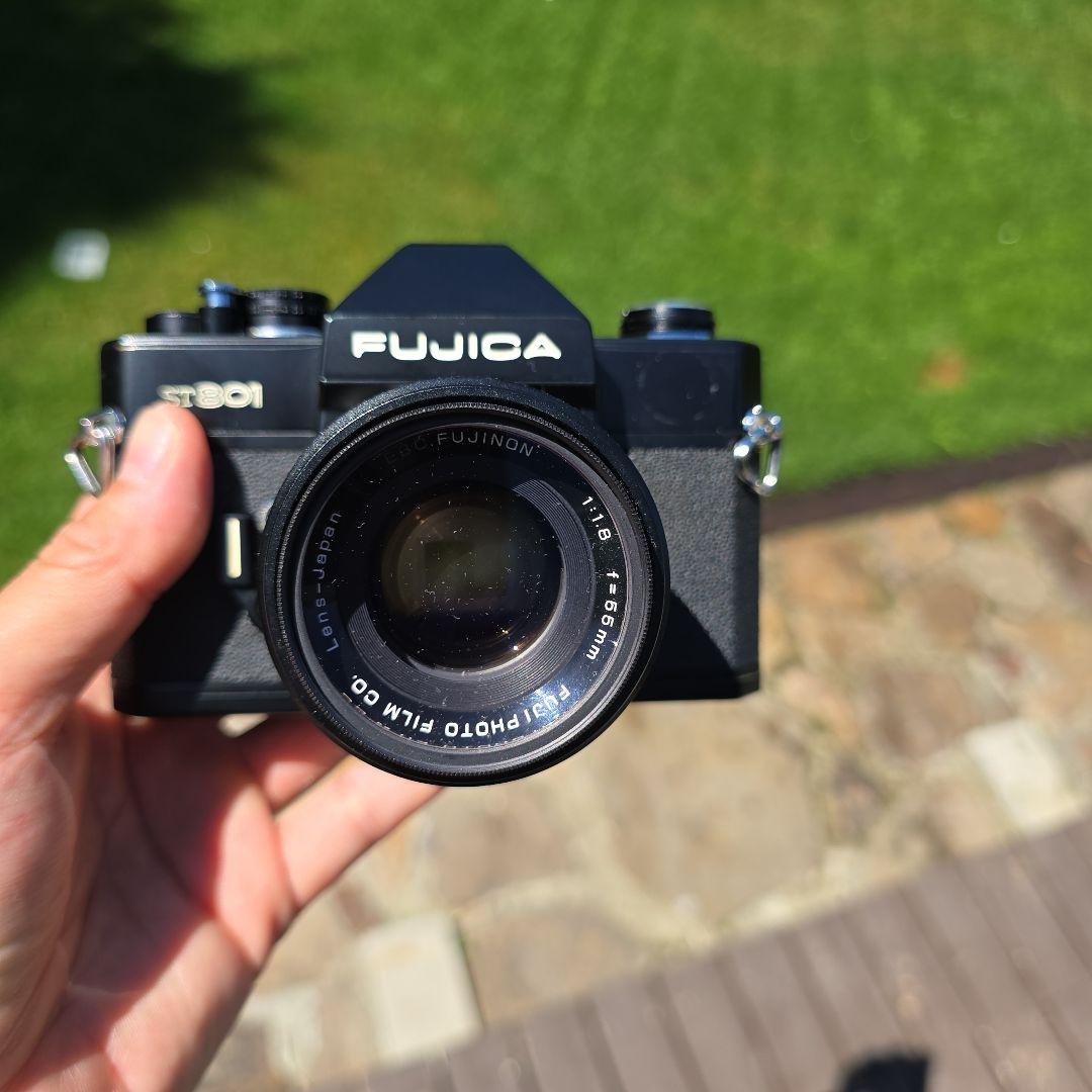 FUJICA ST801 フィルムカメラ ダブルレンズ F1.8 元箱・付属品あ
