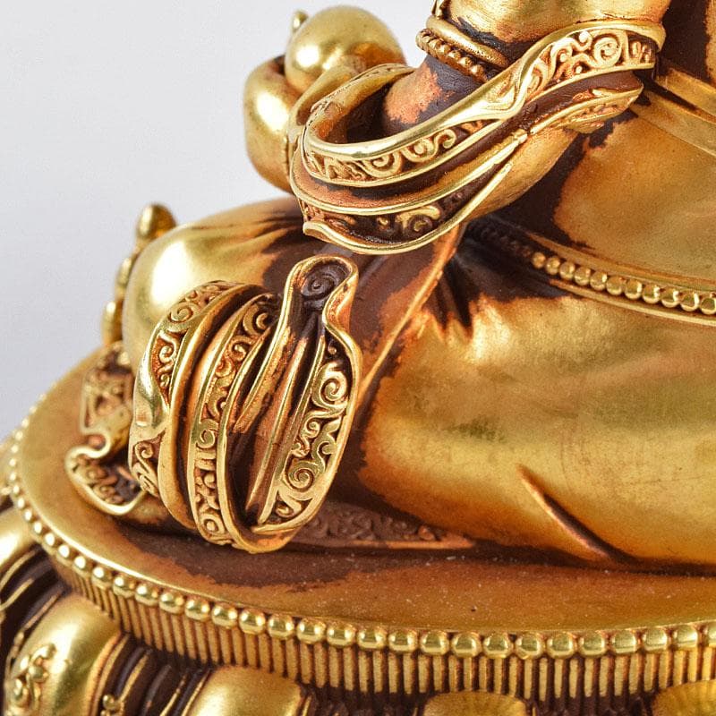 中国　大明永楽年施　古銅鍍金　チベット仏　仏像　置物　H　9195E