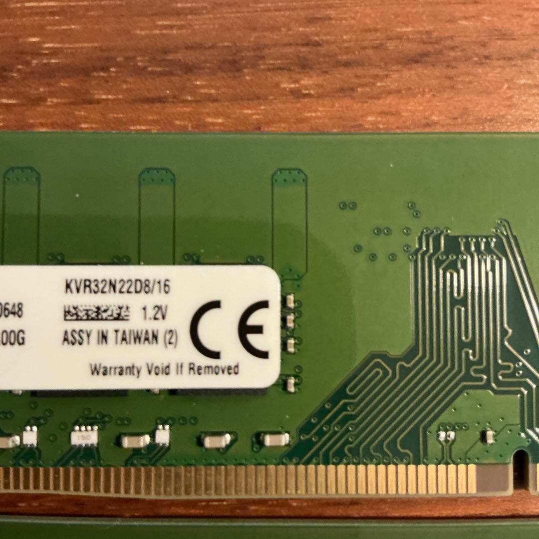 KVR32N22D8/16 16GB DDR4 メモリ 2枚セット　32GB
