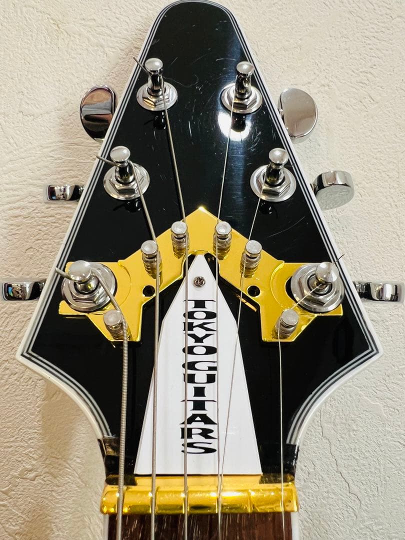 フライングV セットネック キルスイッチ ロックペグ ストラップ付き