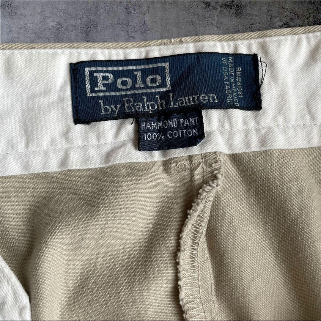 90sグレージュRalphLaurenポロチノW36L34 HAMMOND