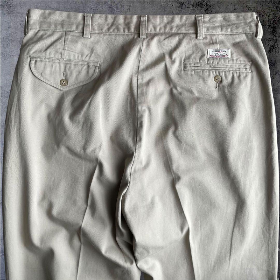 90sグレージュRalphLaurenポロチノW36L34 HAMMOND