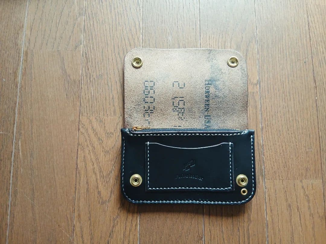 Middleトラッカーウォレット　クロムエクセルレザー　スタンプ　茶芯