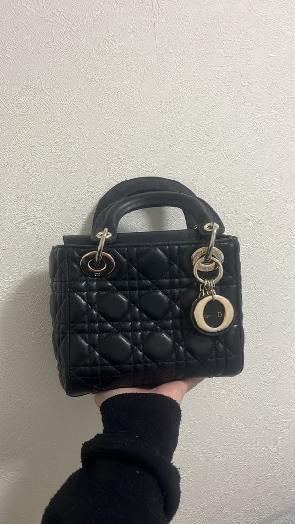 Dior ブラック キルティング ハンドバッグ
