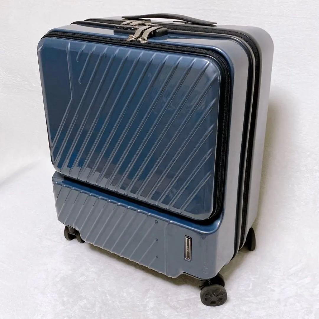 ace.エース　スーツケース　SS　ネイビー　機内持込　フロントオープン　38L