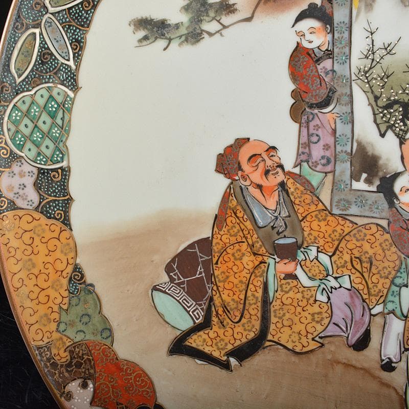 九谷焼　古九谷　正山造　色絵金彩　人物文　大皿　飾皿　V　R6214F