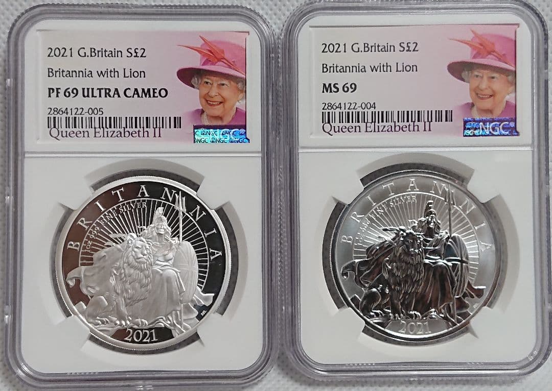 2021年 ブリタニア 銀貨 1oz 二枚（PF69 MS69）