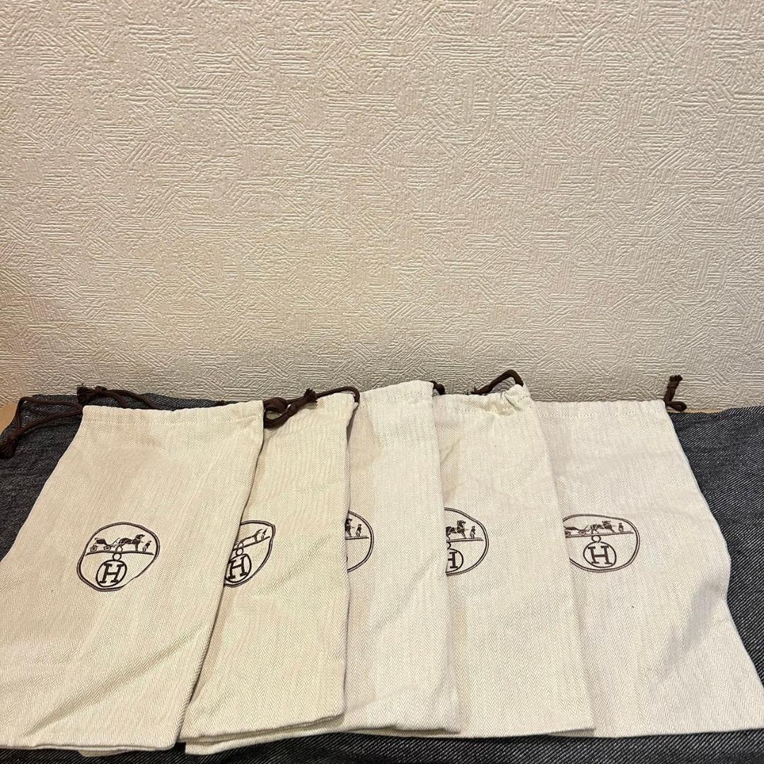 HERMES エルメス 純正 ショップ保存袋 まとめ売り 巾着 ベージュ 11枚