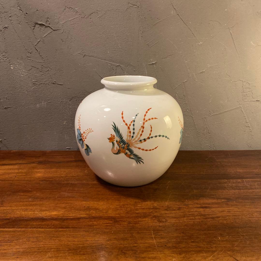 戦前 昭和初期 日陶 オールドノリタケ 月桂樹 花器 フラワーベース 小壺 鳳凰