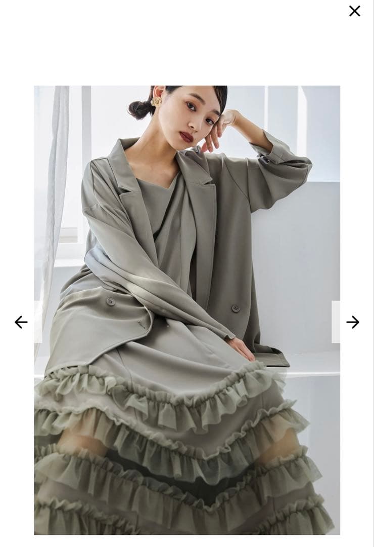 niana トランスペアレントヘムセットアップドレス