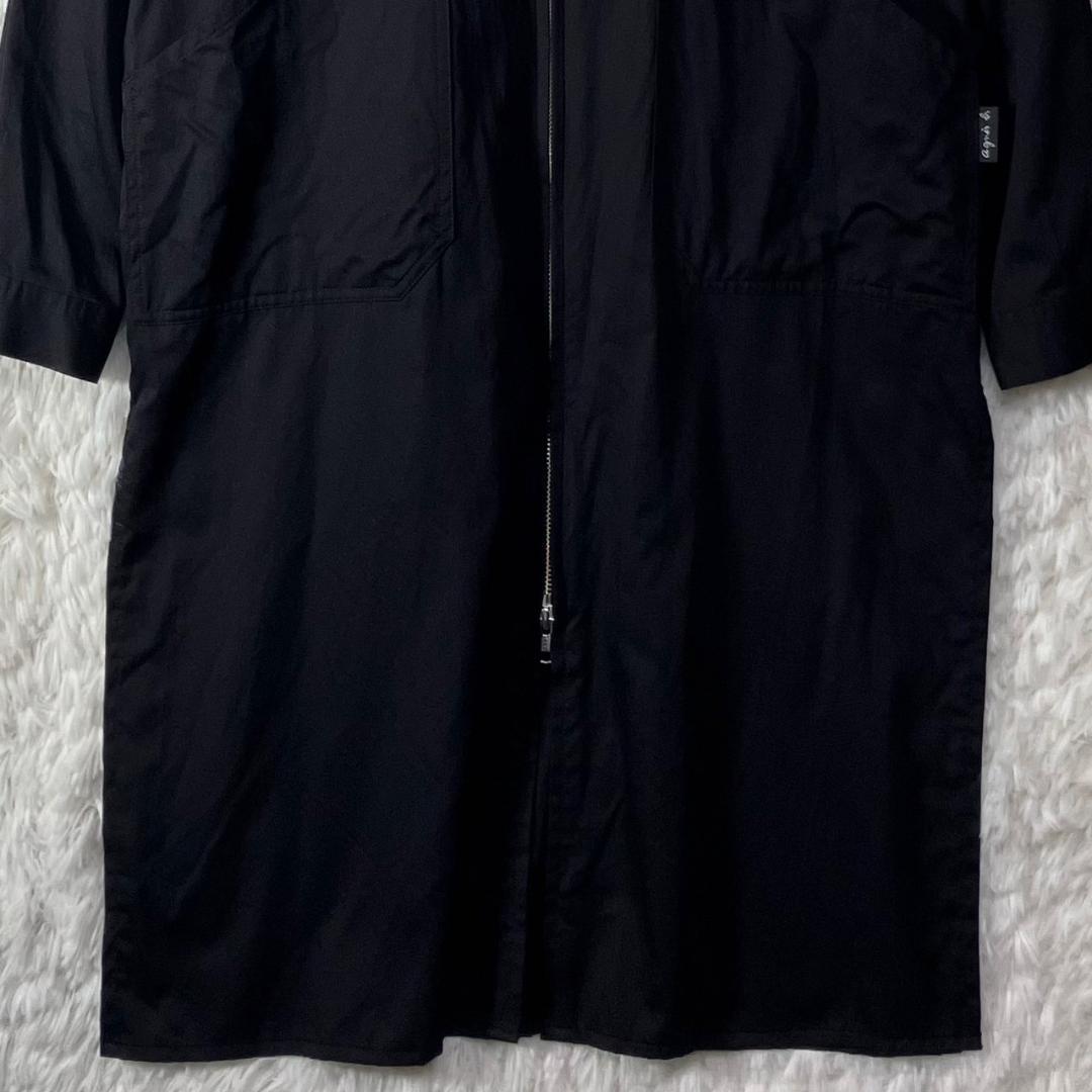 美品 アニエスベーオム ロングコート ジャケット ジップ コットン 日本製 S