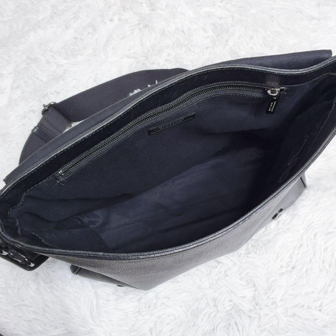 BURBERRY BLACK LABEL ショルダーバッグ 黒 ビジネス レザー