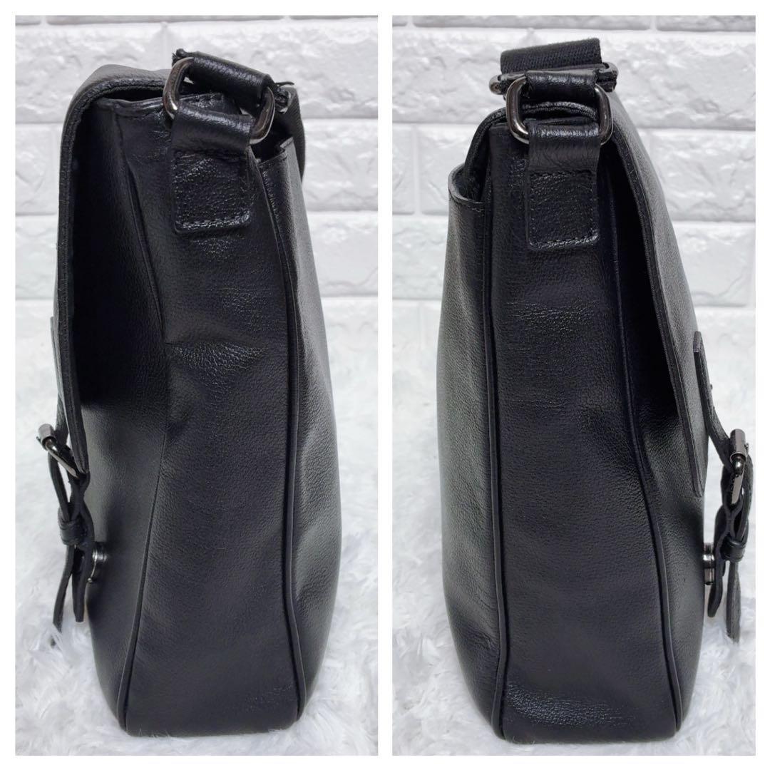 BURBERRY BLACK LABEL ショルダーバッグ 黒 ビジネス レザー