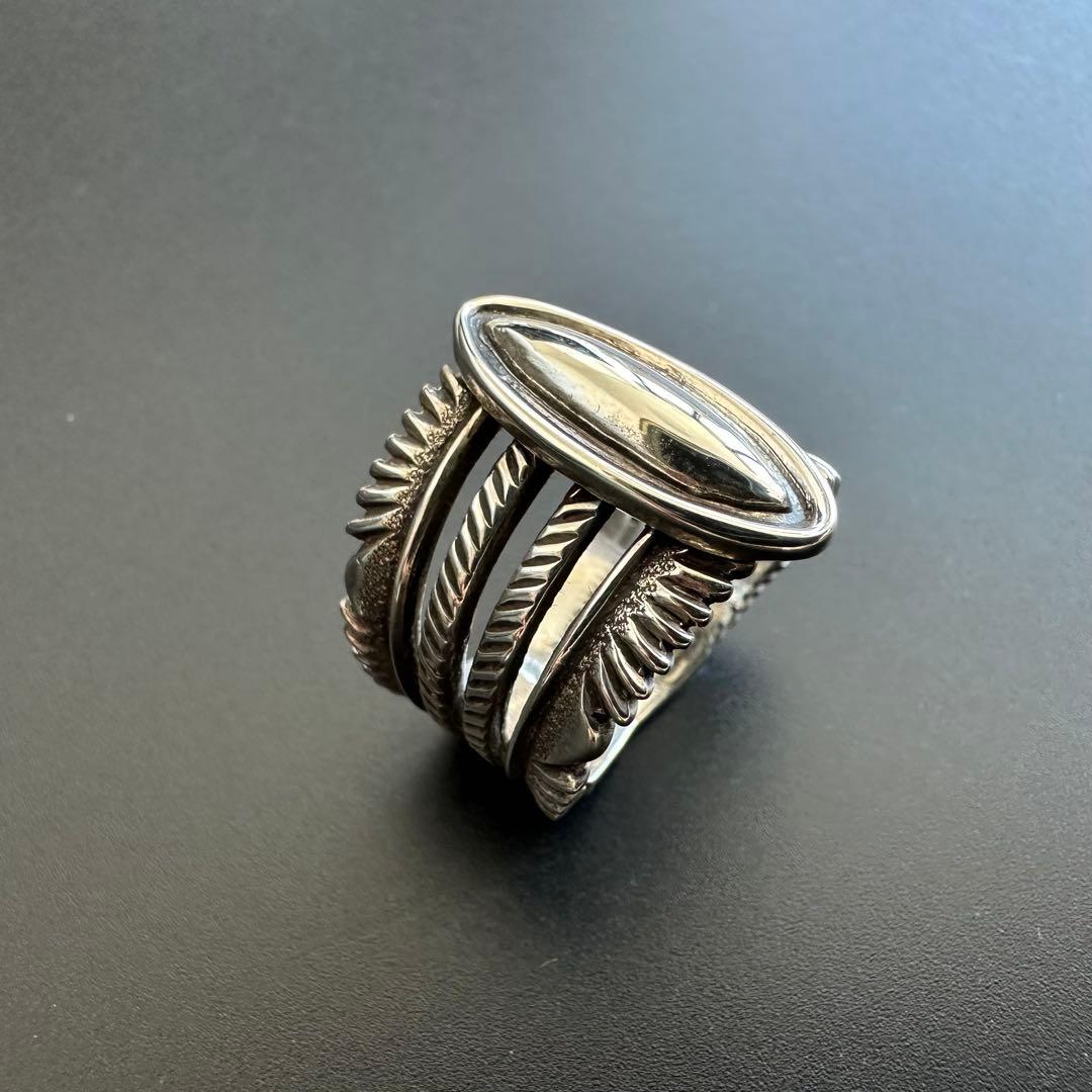 Navajo Ron Bedonie チゼルワーク リング 20号