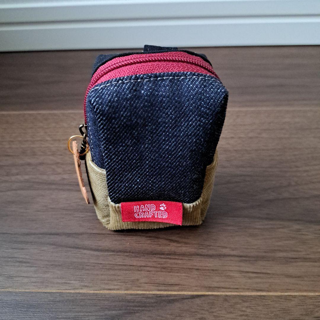 デニムリメイク☆ボックスマルチミニポーチ☆イヤホンケース☆コーギー☆No.11