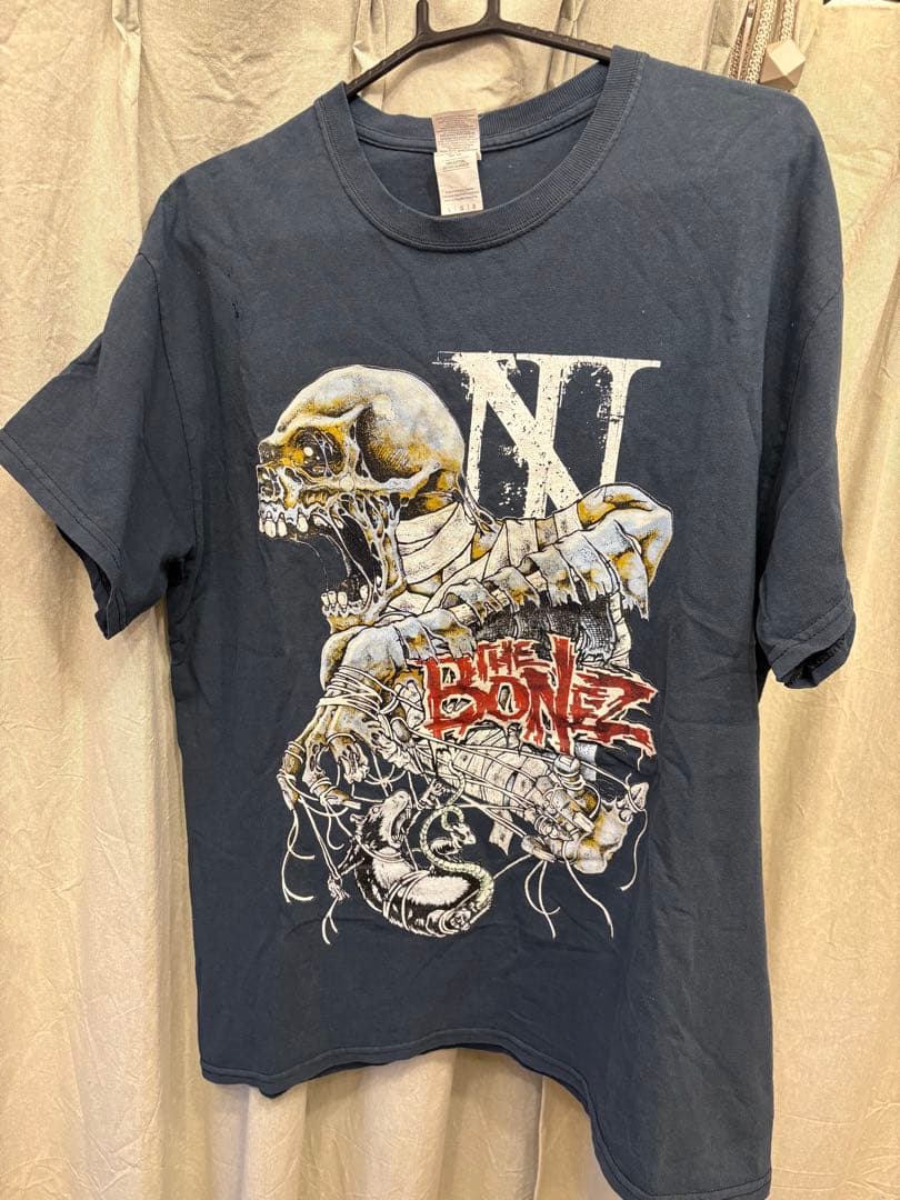 The BONEZ骸骨デザイン Tシャツ ダークブルー