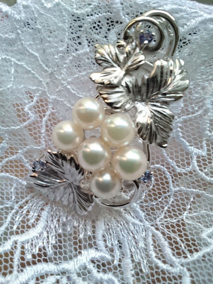 本真珠 アコヤ真珠 ブローチ 帯留め パール silver　Alicia様