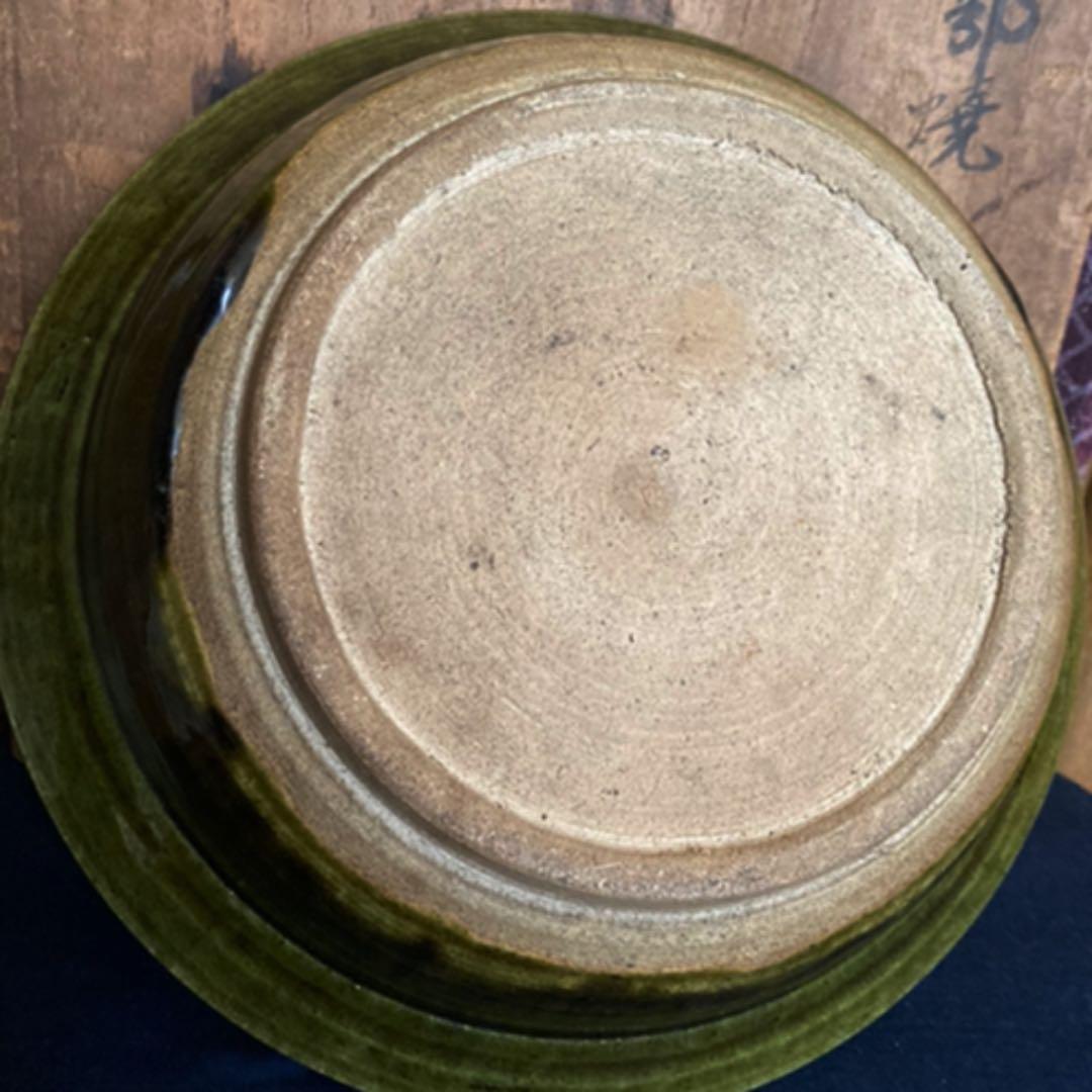 古織部　　鎬手波千鳥深鉢