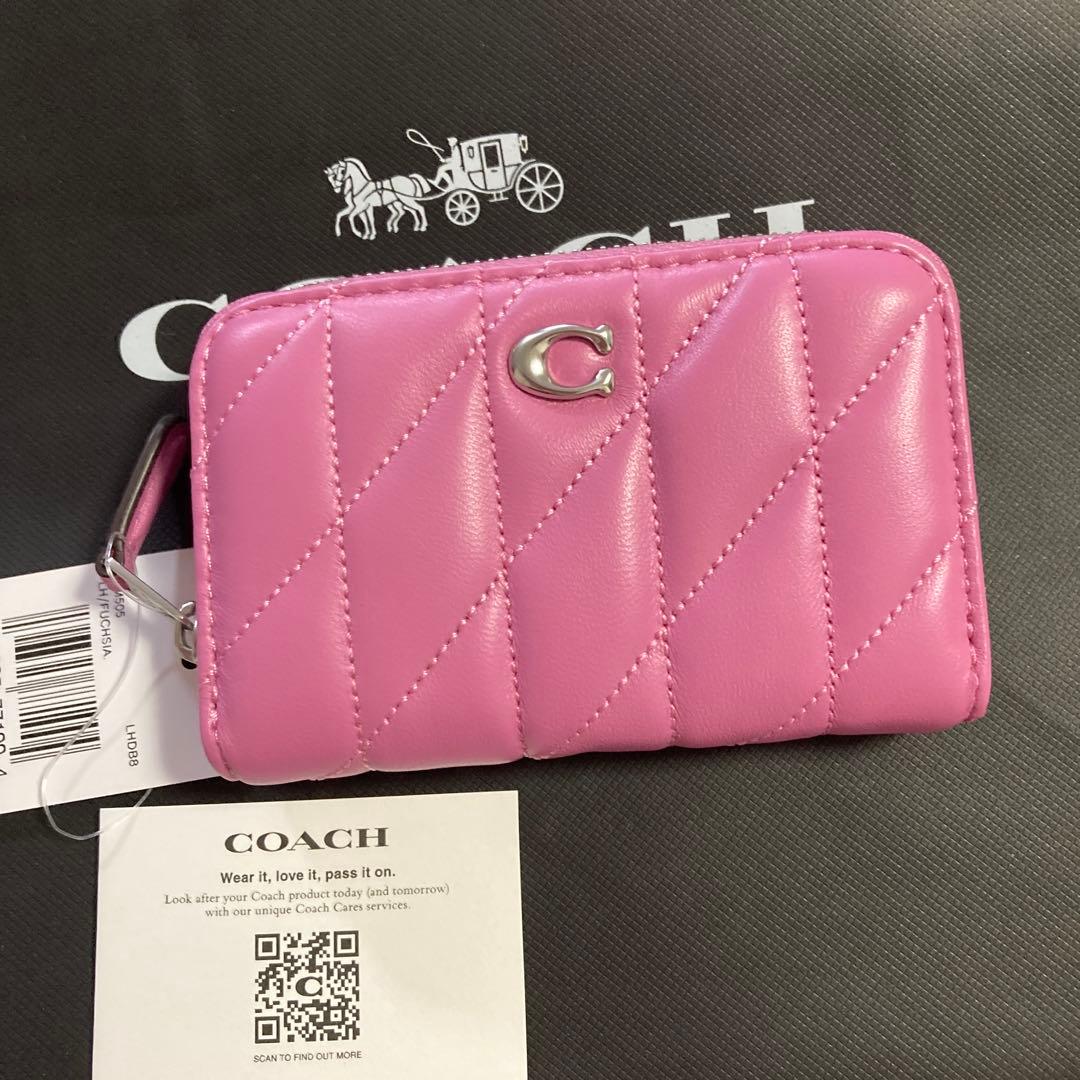 coach コーチ　正規品　キルティング　ケース　ピンク　財布　カード