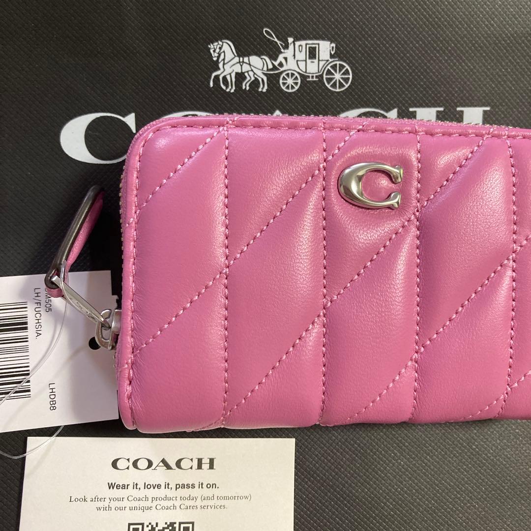 coach コーチ　正規品　キルティング　ケース　ピンク　財布　カード