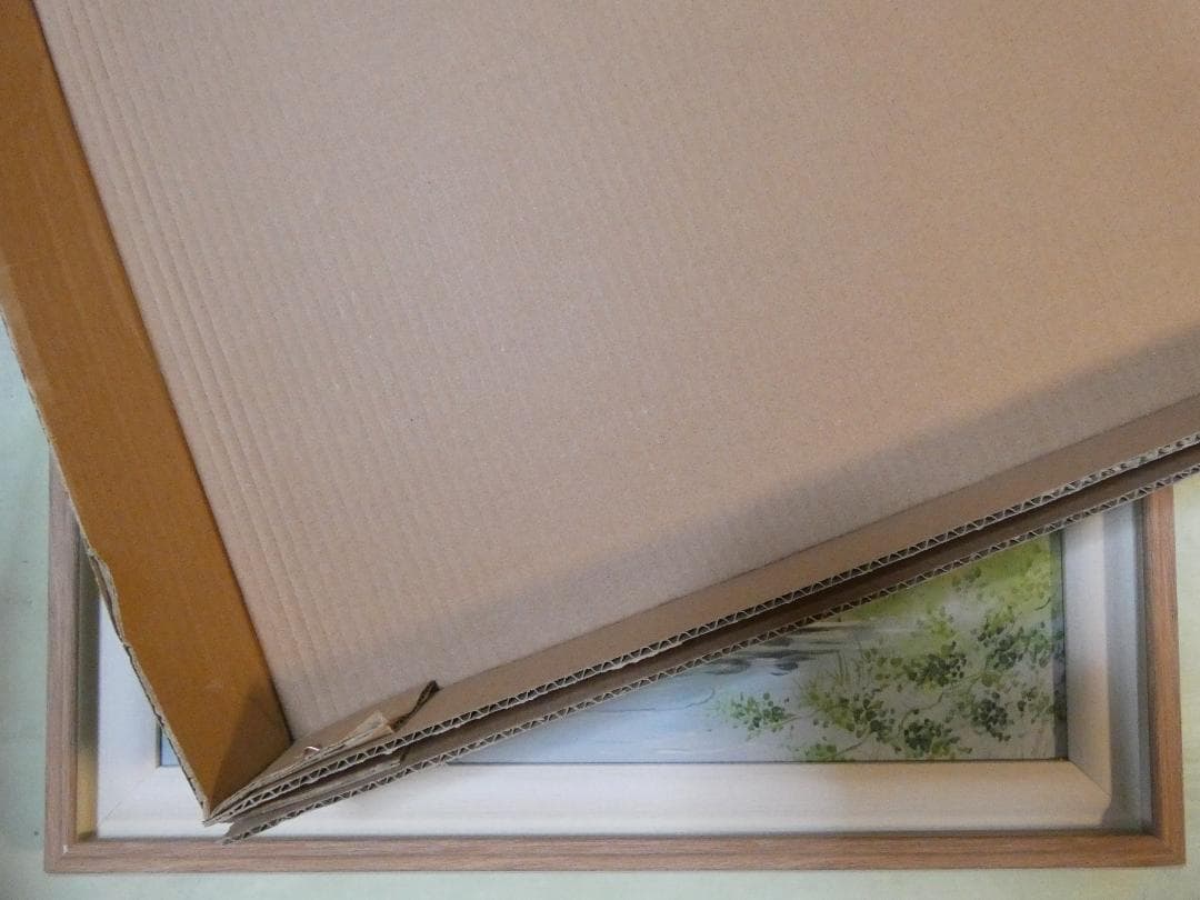 絵画　 油彩　中島潔「川辺の詩」 サイン　F6サイズ　額装済み 肉筆手描き