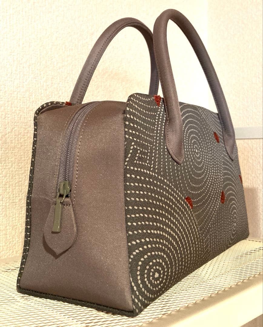 和装用バッグ グレー 渦巻き模様　未使用品