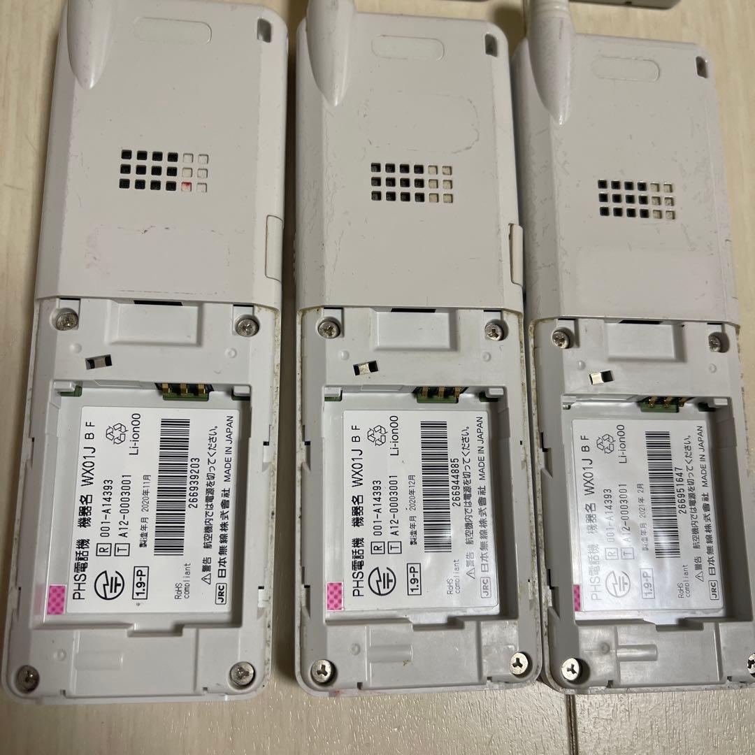 動作品⭐️美品⭐️PHS本体⭐️FUJITSU WX01J 本体8台　充電器セット4台