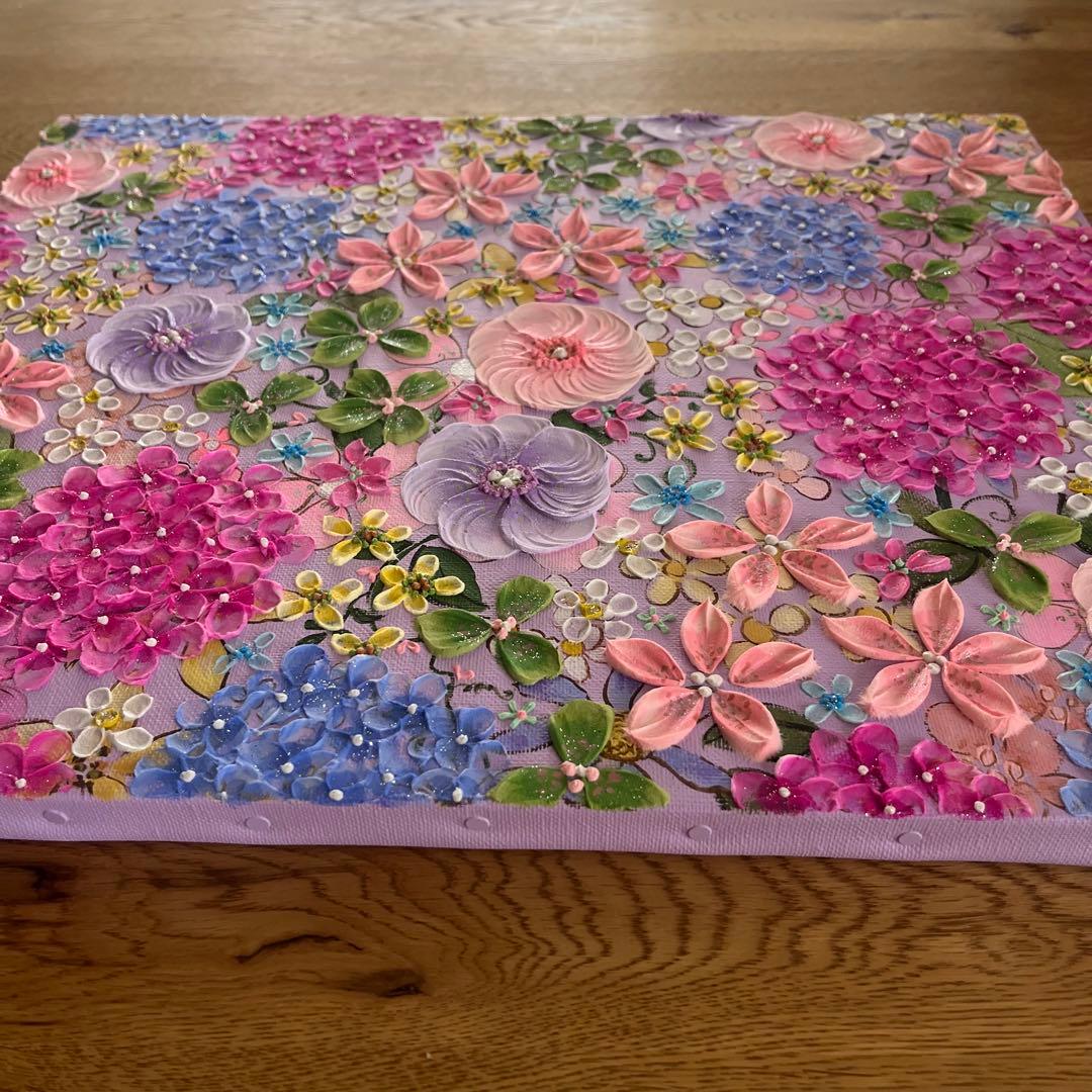 原画 フラワーアート 花の絵 花柄 ボタニカル 花図鑑　花　ガーデン 紫陽花