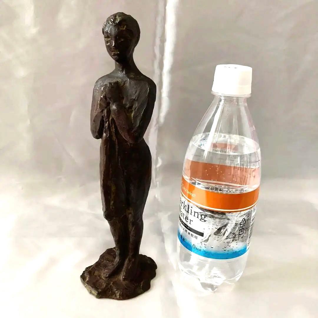 峯　孝氏作　『祈り』ブロンズ彫刻 約25cm