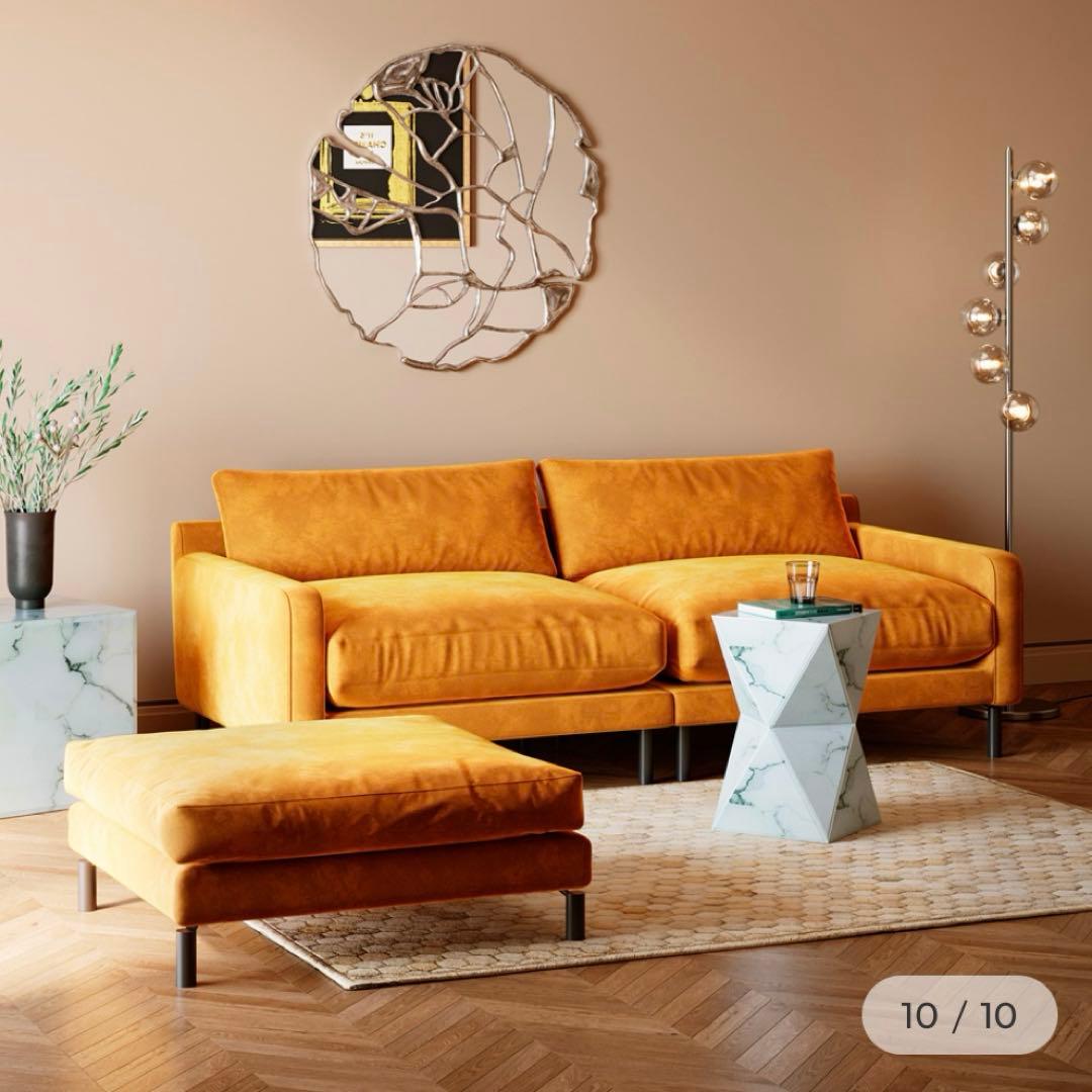 【美品】KARE ラグジュアリートライアングル マーブル サイドテーブル 廃盤品